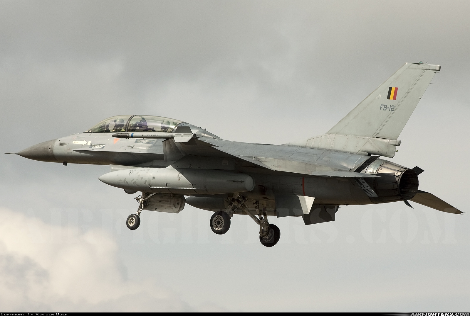 Belgium - Air Force General Dynamics F-16BM Fighting Falcon FB-12 at Kleine Brogel (EBBL), Belgium
