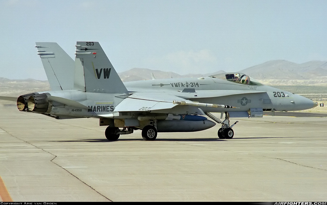 USA - Marines McDonnell Douglas F/A-18C Hornet 164956 at Las Vegas - Nellis AFB (LSV / KLSV), USA