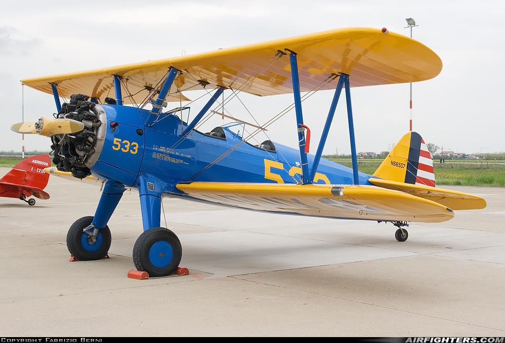 Private Boeing N2S-5 Kaydet (75) N66557 at Cervia (- Urbano Mancini) (LIPC), Italy