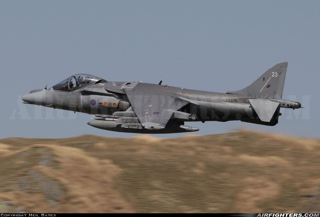 UK - Air Force British Aerospace Harrier GR.9 ZD375 at Off-Airport - Machynlleth Loop Area, UK