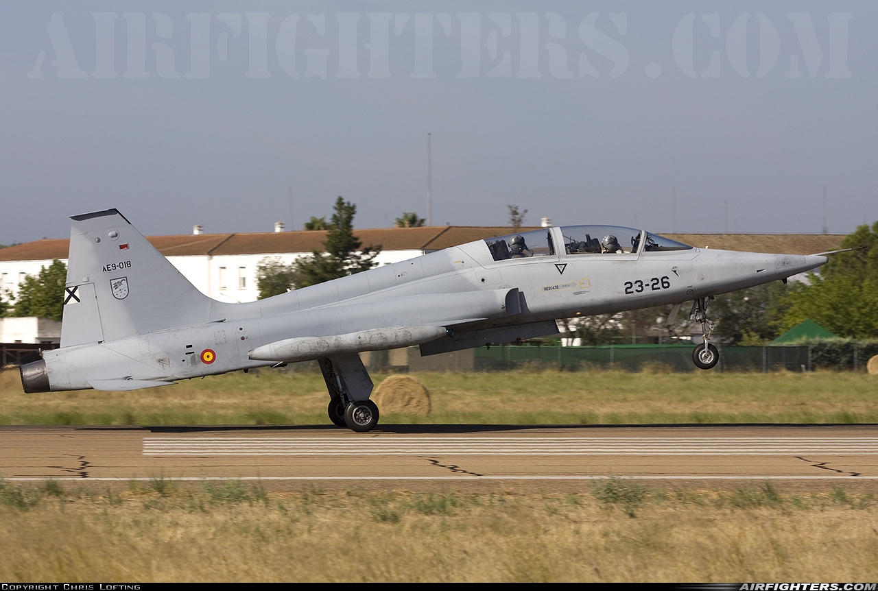 Spain - Air Force Northrop SF-5M Freedom Fighter AE.9-018 at Badajoz - Talavera la Real (BJZ / LEBZ), Spain