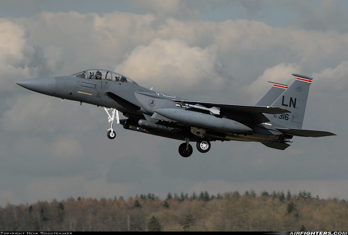 USA - Air Force McDonnell Douglas F-15E Strike Eagle 91-0316 at Florennes (EBFS), Belgium