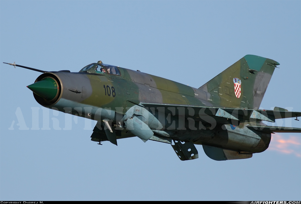 Croatia - Air Force Mikoyan-Gurevich MiG-21bisD 108 at Varazdin (LDVA), Croatia
