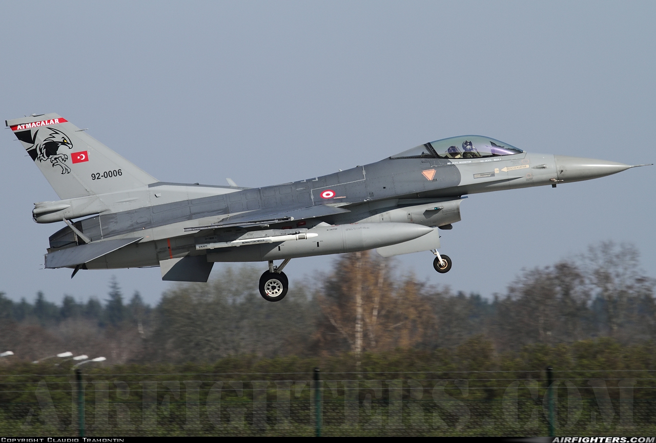 Türkiye - Air Force General Dynamics F-16C Fighting Falcon 92-0006 at Wittmundhafen (Wittmund) (ETNT), Germany