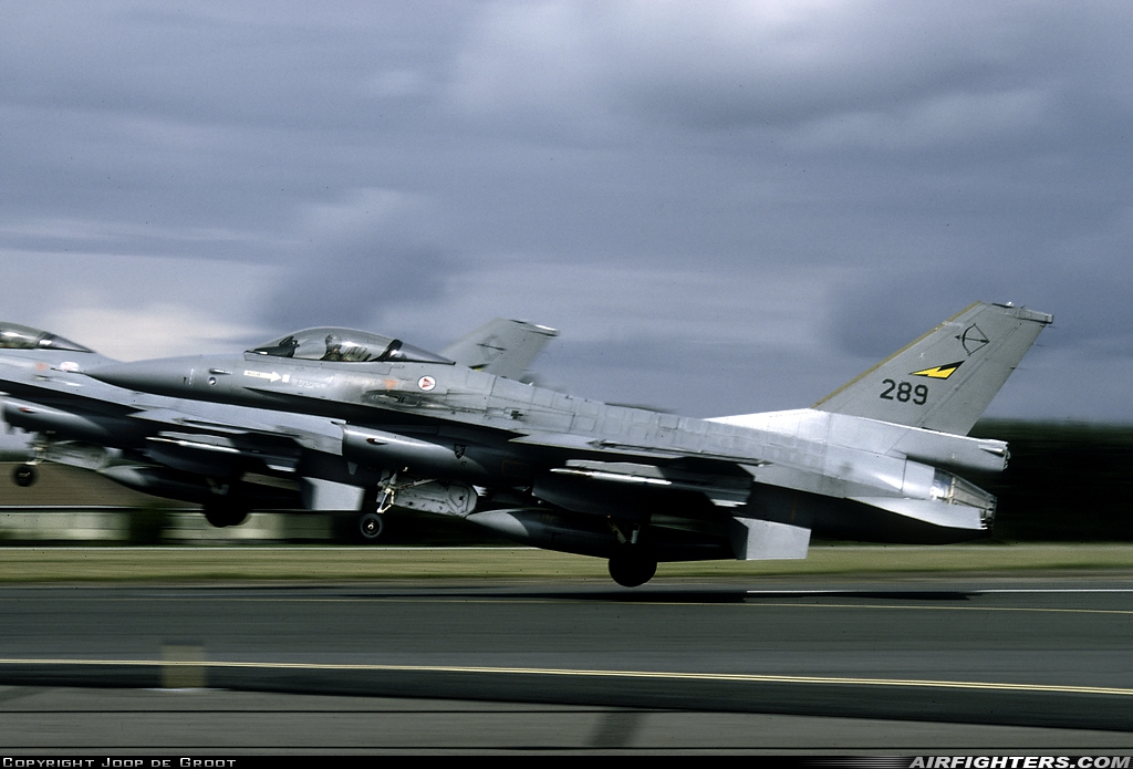 Norway - Air Force General Dynamics F-16A Fighting Falcon 289 at Aalborg (AAL / EKYT), Denmark
