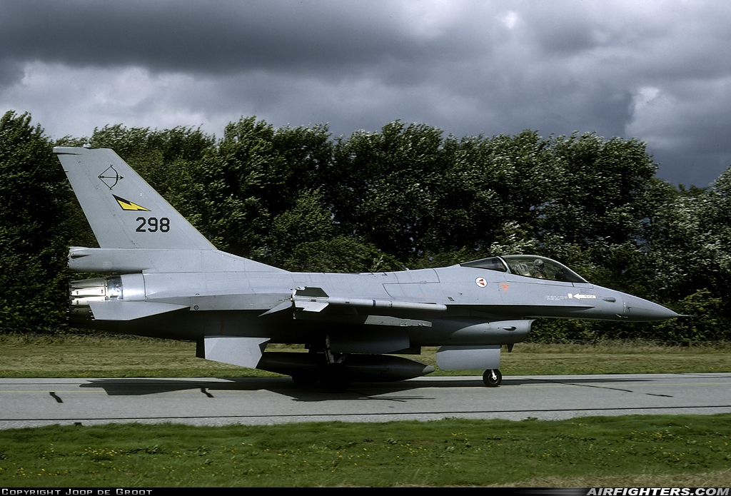 Norway - Air Force General Dynamics F-16A Fighting Falcon 298 at Aalborg (AAL / EKYT), Denmark