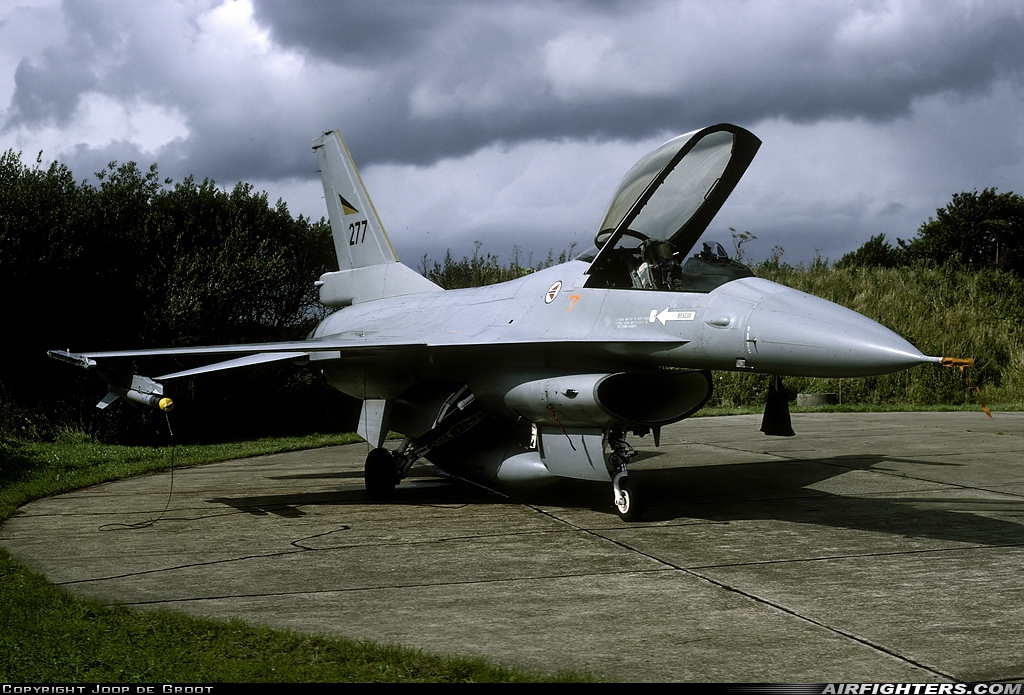 Norway - Air Force General Dynamics F-16A Fighting Falcon 277 at Aalborg (AAL / EKYT), Denmark