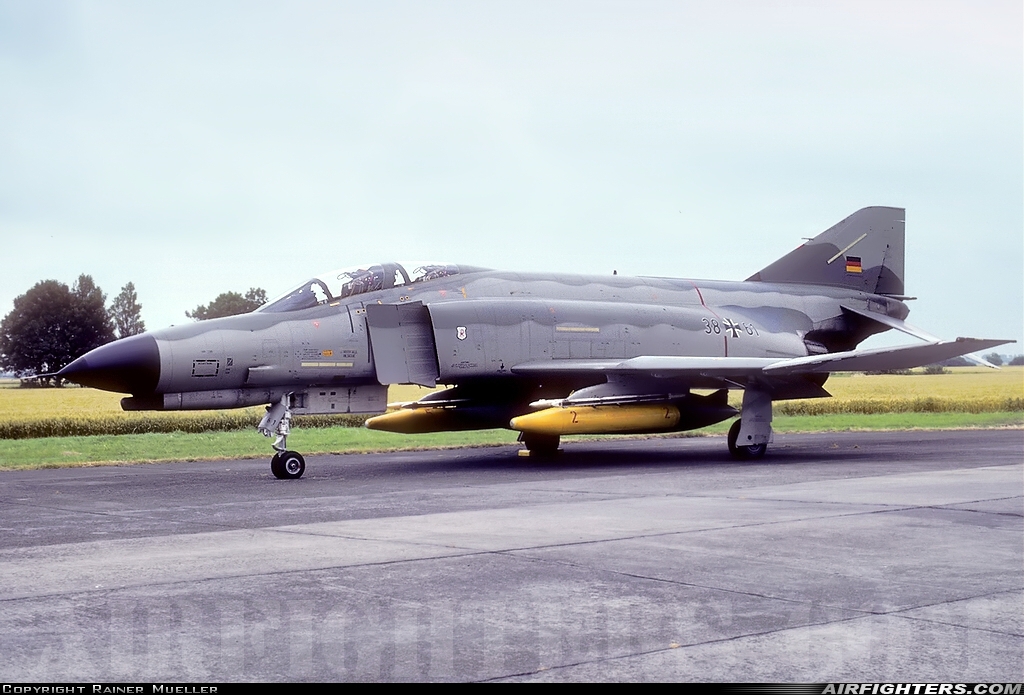 Germany - Air Force McDonnell Douglas F-4F Phantom II 38+61 at Koksijde (EBFN), Belgium