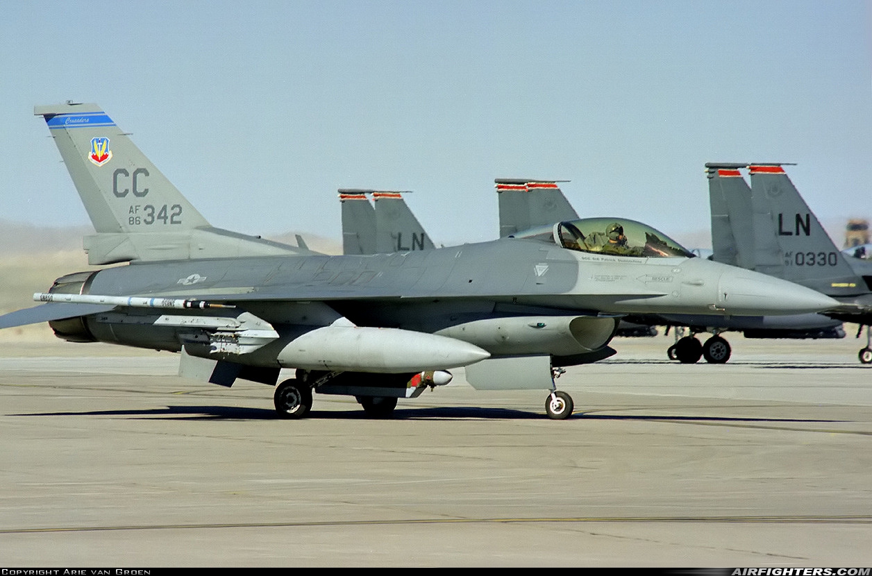 USA - Air Force General Dynamics F-16C Fighting Falcon 86-0342 at Las Vegas - Nellis AFB (LSV / KLSV), USA