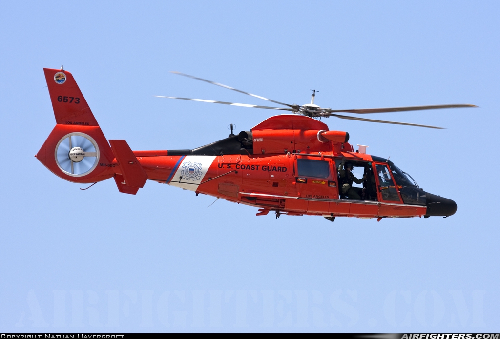 USA - Coast Guard Aerospatiale MH-65C Dolphin 6573 at Riverside - March ARB (AFB / Field) (RIV / KRIV), USA