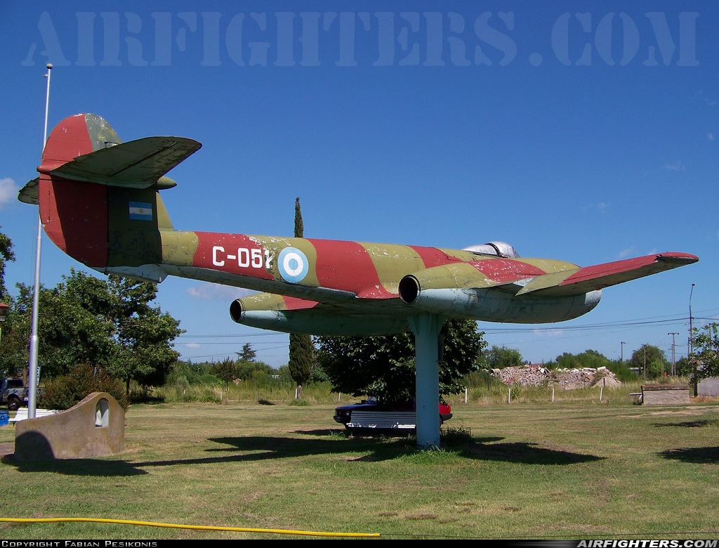 Argentina - Air Force Gloster Meteor F.4 C-052 at Off-Airport - Buenos Aires - Aeroclub Baradero, Argentina