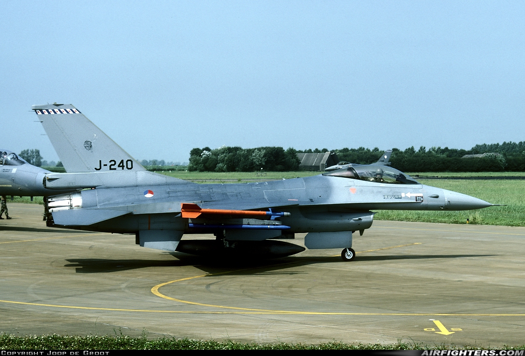 Netherlands - Air Force General Dynamics F-16A Fighting Falcon J-240 at Leeuwarden (LWR / EHLW), Netherlands