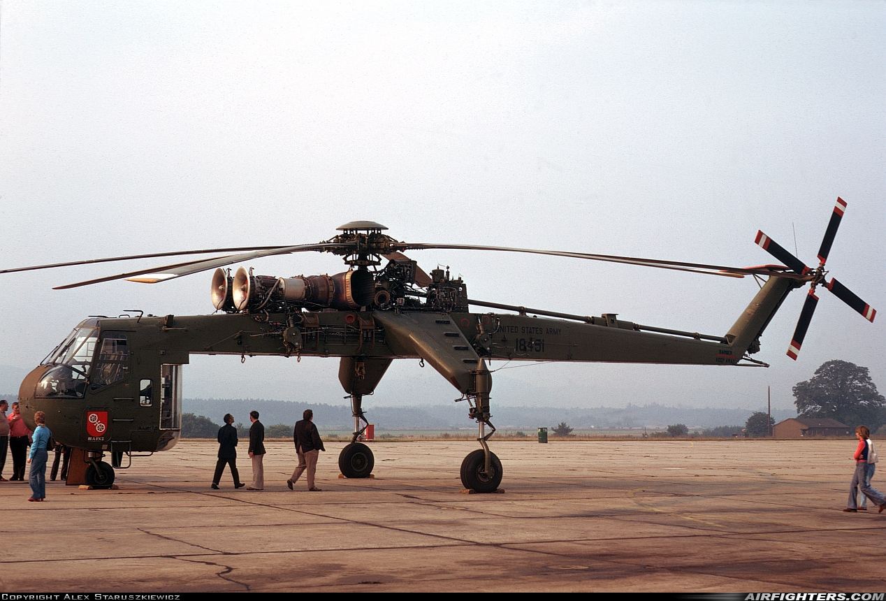 USA - Army Sikorsky CH-54A Tarhe 68-18451 at Ramstein (- Landstuhl) (RMS / ETAR), Germany