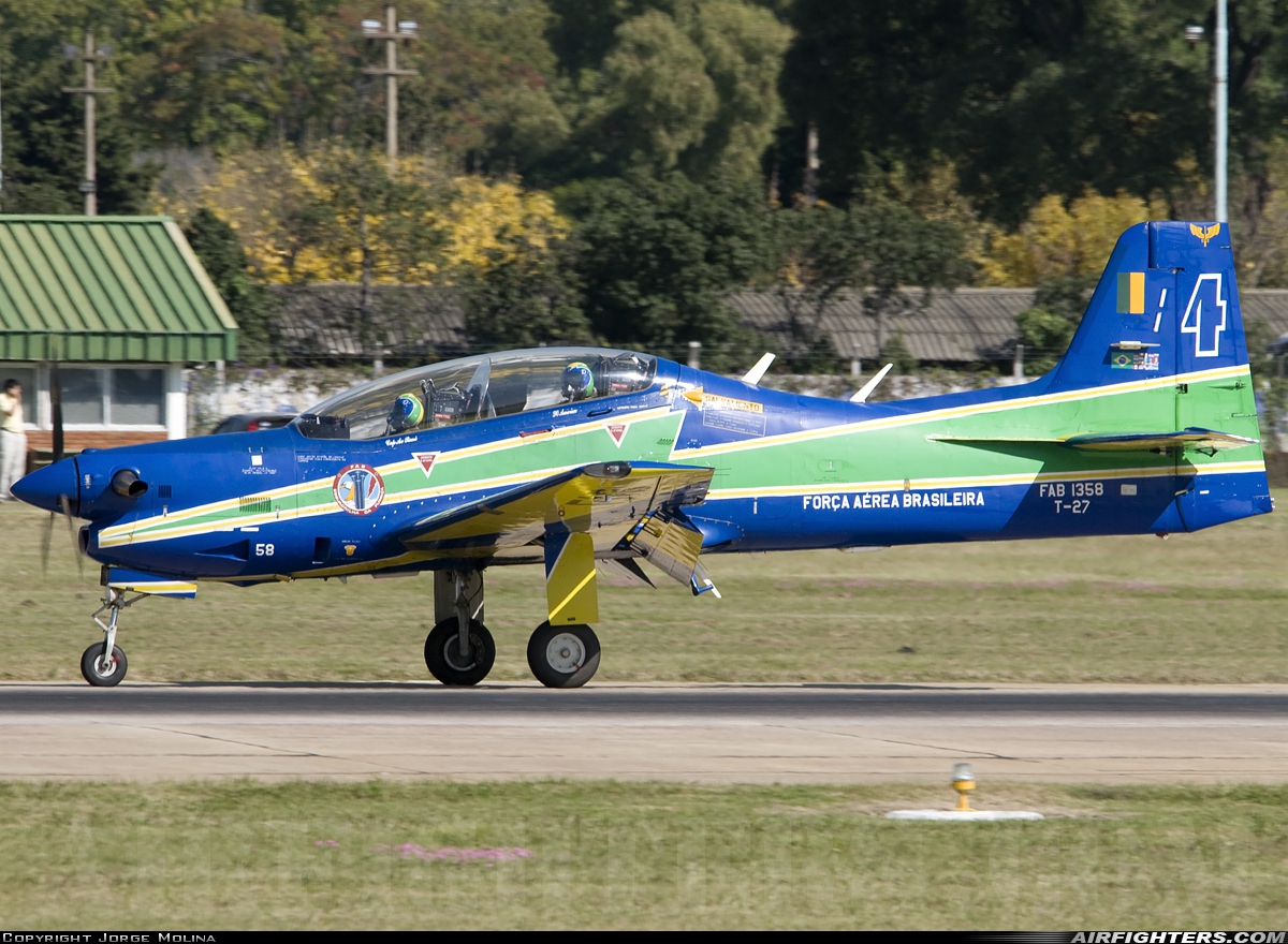 Brazil - Air Force Embraer T-27 Tucano FAB-1358 at Buenos Aires - Aeroparque Jorge Newbery (AEP / SABE), Argentina