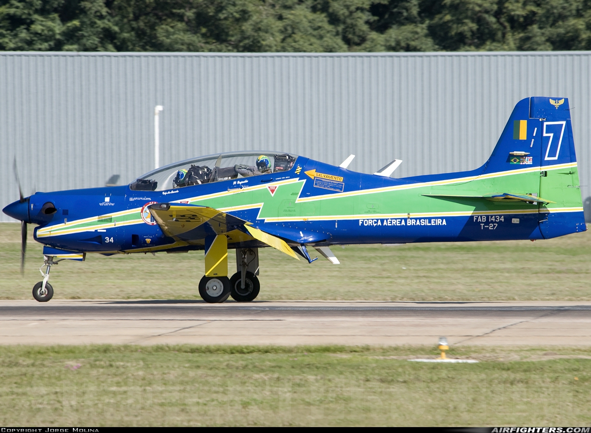 Brazil - Air Force Embraer T-27 Tucano 1434 at Buenos Aires - Aeroparque Jorge Newbery (AEP / SABE), Argentina