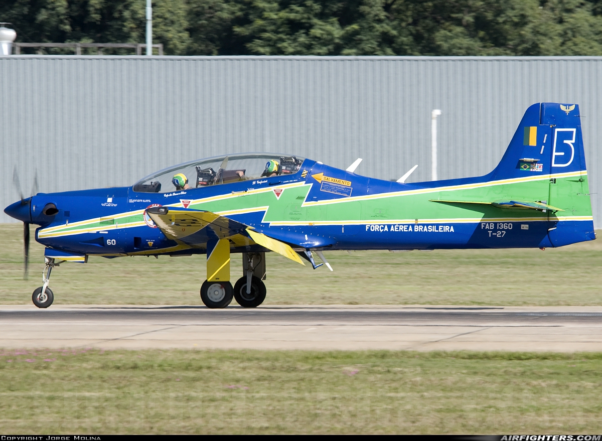 Brazil - Air Force Embraer T-27 Tucano FAB-1360 at Buenos Aires - Aeroparque Jorge Newbery (AEP / SABE), Argentina