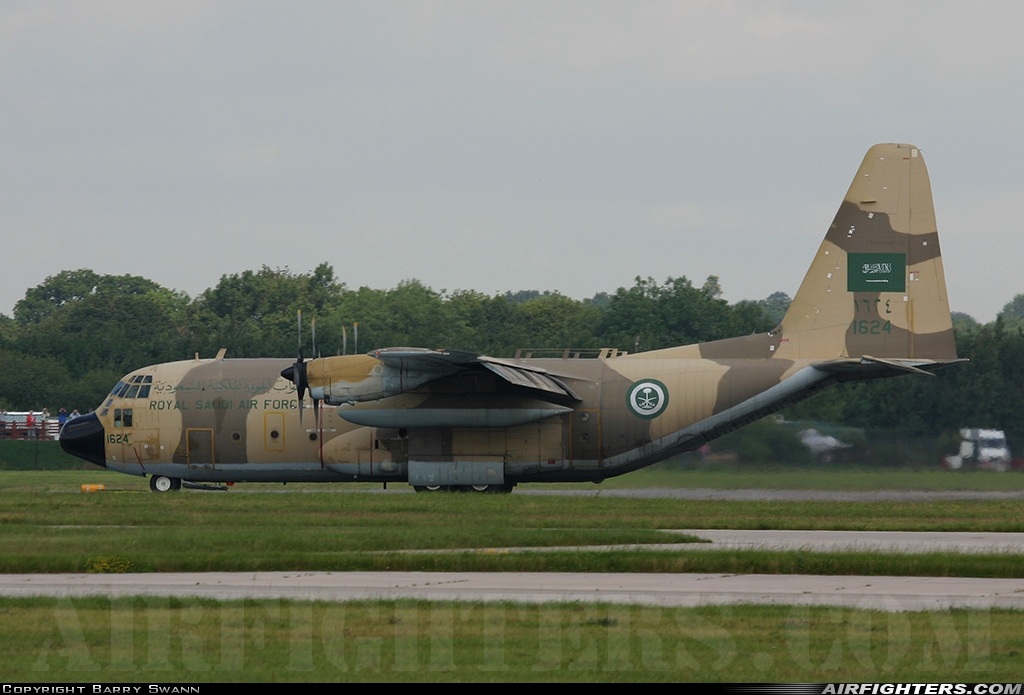Saudi Arabia - Air Force Lockheed C-130H Hercules (L-382) 1624 at Manchester - Int. (Ringway) (MAN / EGCC), UK