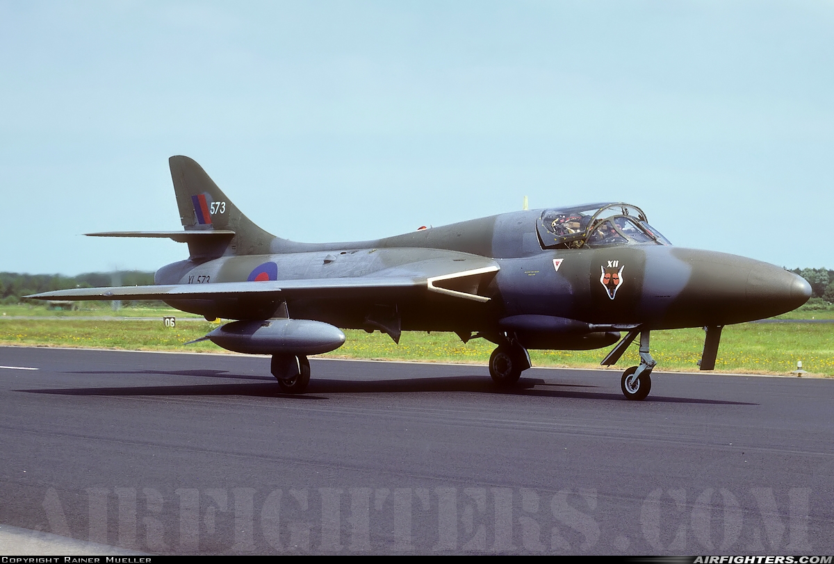 UK - Air Force Hawker Hunter T7 XL573 at Enschede - Twenthe (ENS / EHTW), Netherlands