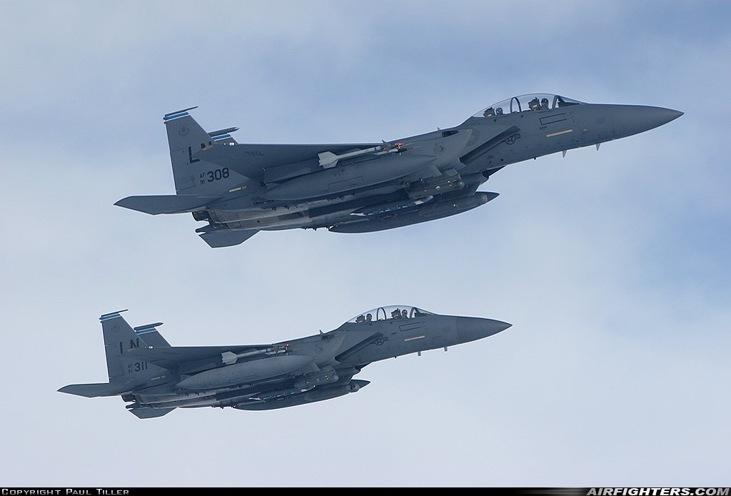 USA - Air Force McDonnell Douglas F-15E Strike Eagle 91-0308 at In Flight, UK