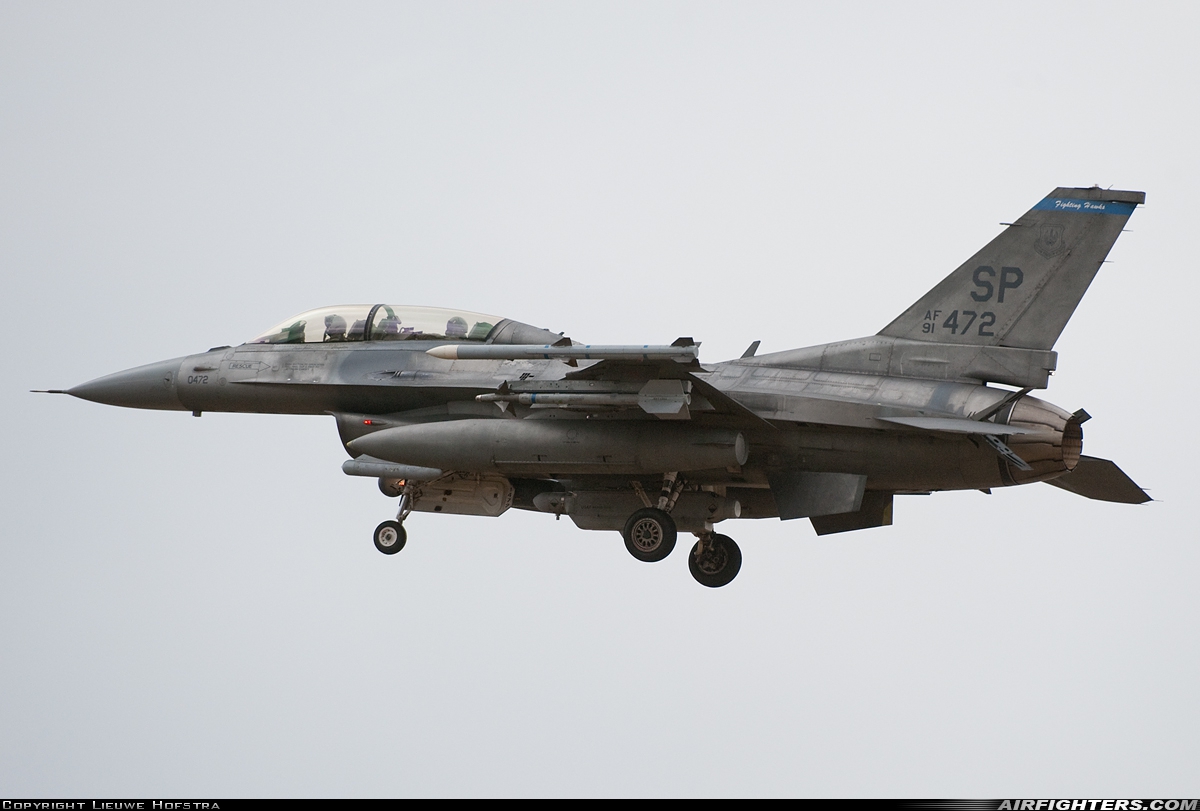 USA - Air Force General Dynamics F-16D Fighting Falcon 91-0472 at Ramstein (- Landstuhl) (RMS / ETAR), Germany