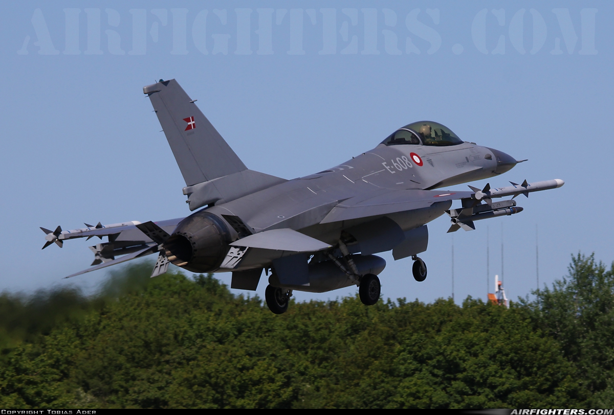 Denmark - Air Force General Dynamics F-16AM Fighting Falcon E-608 at Leeuwarden (LWR / EHLW), Netherlands