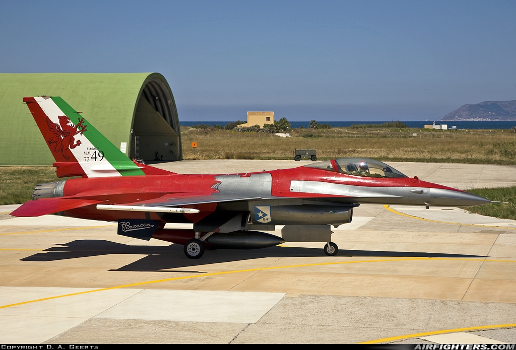 Italy - Air Force General Dynamics F-16A/ADF Fighting Falcon MM7249 at Trapani - Birgi (TPS / LICT), Italy