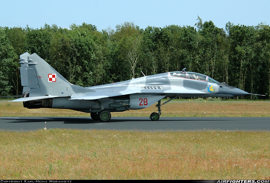 Poland - Air Force Mikoyan-Gurevich MiG-29UB (9.51) 28 at Breda - Gilze-Rijen (GLZ / EHGR), Netherlands