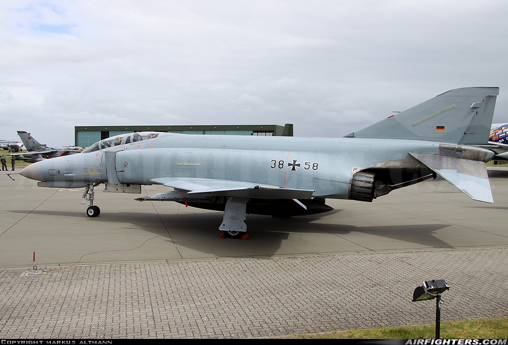 Germany - Air Force McDonnell Douglas F-4F Phantom II 38+58 at Nordholz (- Cuxhaven) (NDZ / ETMN), Germany