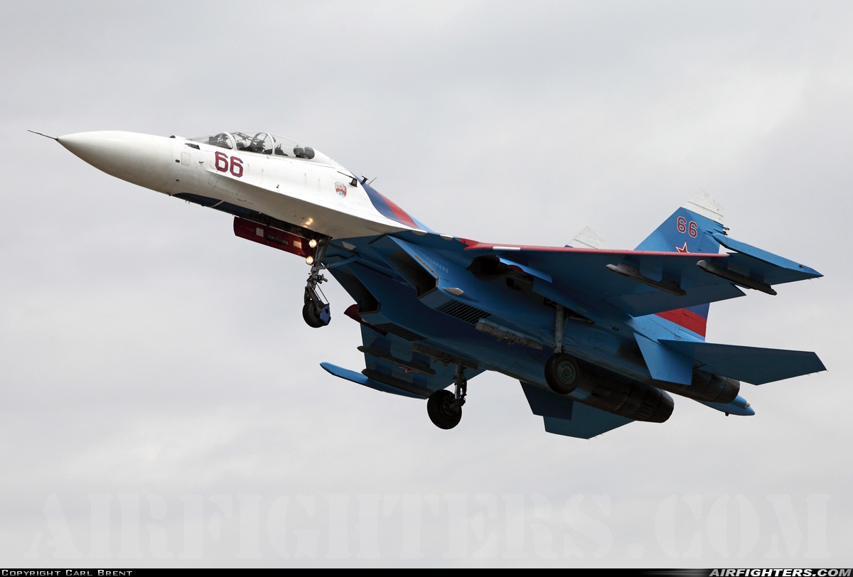 Russia - Air Force Sukhoi Su-30 Flanker-C 66 RED at Lipetsk - Air Base (2 / West), Russia