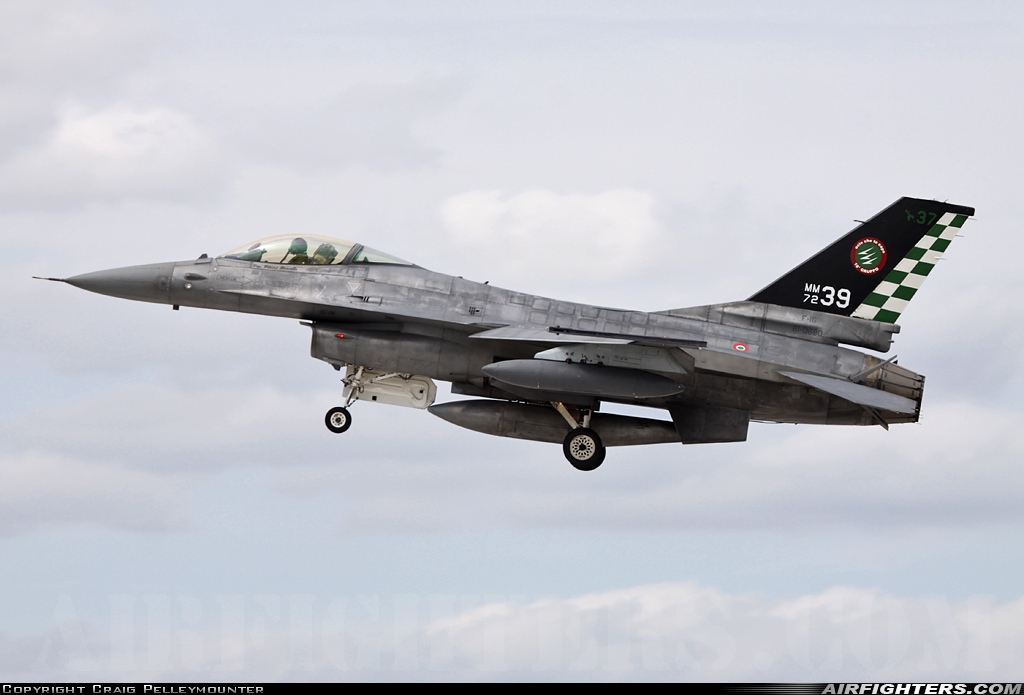 Italy - Air Force General Dynamics F-16A/ADF Fighting Falcon MM7239 at Waddington (WTN / EGXW), UK