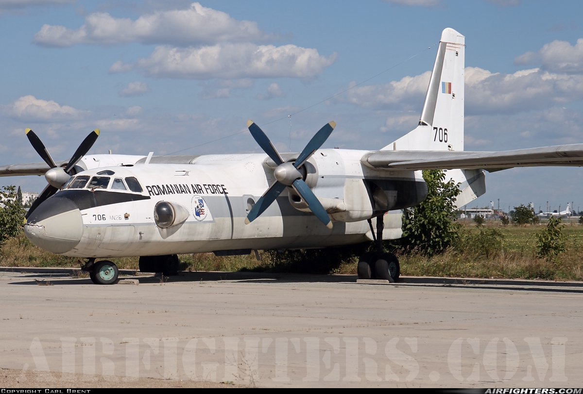 Romania - Air Force Antonov An-26 706 at Bucharest - Henri Coanda (Otopeni) (OTP / LROP), Romania