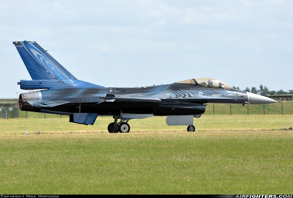 Belgium - Air Force General Dynamics F-16AM Fighting Falcon FA-110 at Waddington (WTN / EGXW), UK