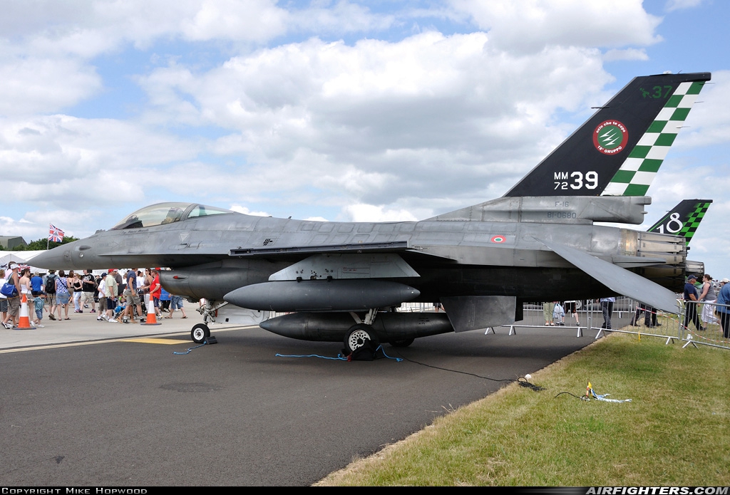Italy - Air Force General Dynamics F-16A/ADF Fighting Falcon MM7239 at Waddington (WTN / EGXW), UK