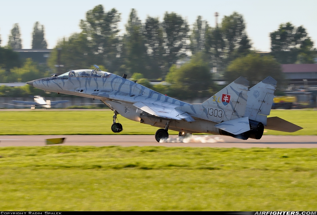 Slovakia - Air Force Mikoyan-Gurevich MiG-29UBS (9.51) 1303 at Pardubice (PED / LKPD), Czech Republic