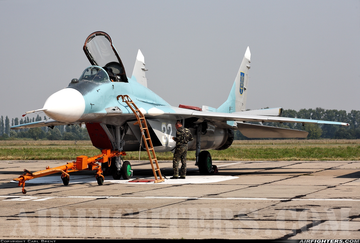 Ukraine - Air Force Mikoyan-Gurevich MiG-29 (9.13) 32 WHITE at Vasilkov (UKKW), Ukraine