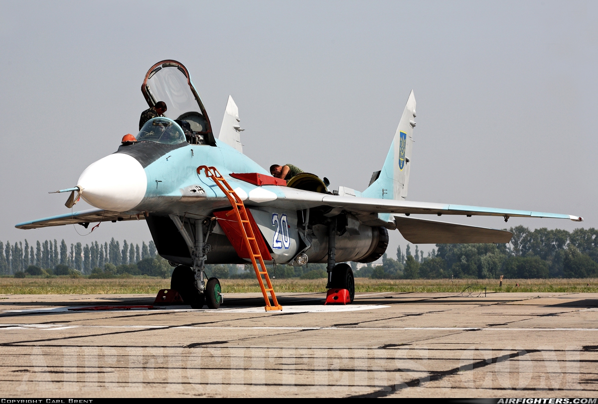 Ukraine - Air Force Mikoyan-Gurevich MiG-29 (9.13) 20 WHITE at Vasilkov (UKKW), Ukraine