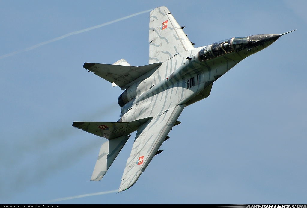 Slovakia - Air Force Mikoyan-Gurevich MiG-29UBS (9.51) 1303 at Pardubice (PED / LKPD), Czech Republic