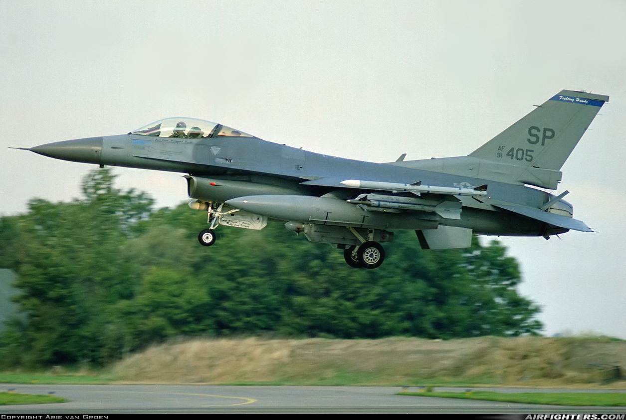 USA - Air Force General Dynamics F-16C Fighting Falcon 91-0405 at Leeuwarden (LWR / EHLW), Netherlands