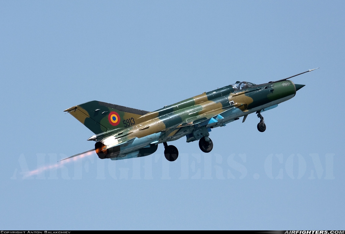 Romania - Air Force Mikoyan-Gurevich MiG-21MF Lancer A 5913 at Bucharest - Henri Coanda (Otopeni) (OTP / LROP), Romania