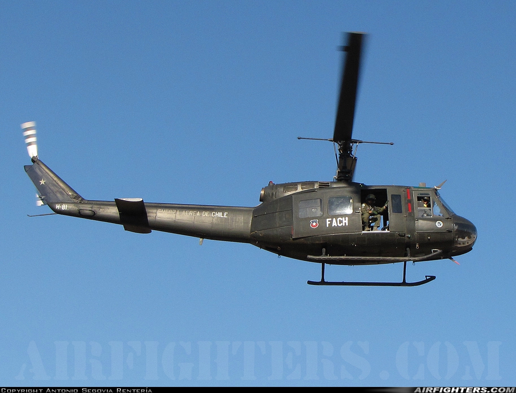 Chile - Air Force Bell HH-1H Iroquois 10065 at Santiago - Arturo Merino Benitez (Pudahuel) (SCL / SCEL), Chile