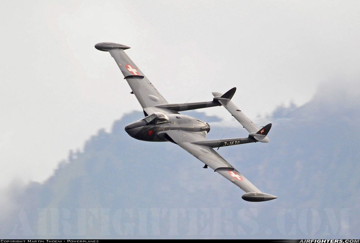 Private De Havilland DH-112 Venom FB50 HB-RVA at Emmen (EML / LSME), Switzerland