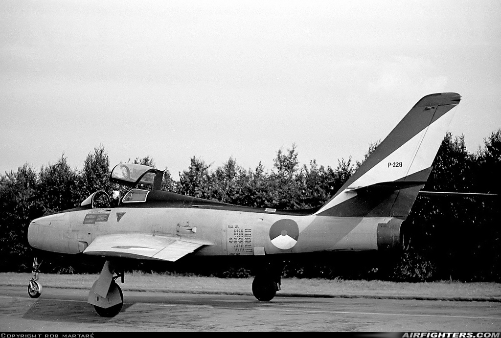 Netherlands - Air Force Republic F-84F Thunderstreak P-228 at Eindhoven (- Welschap) (EIN / EHEH), Netherlands