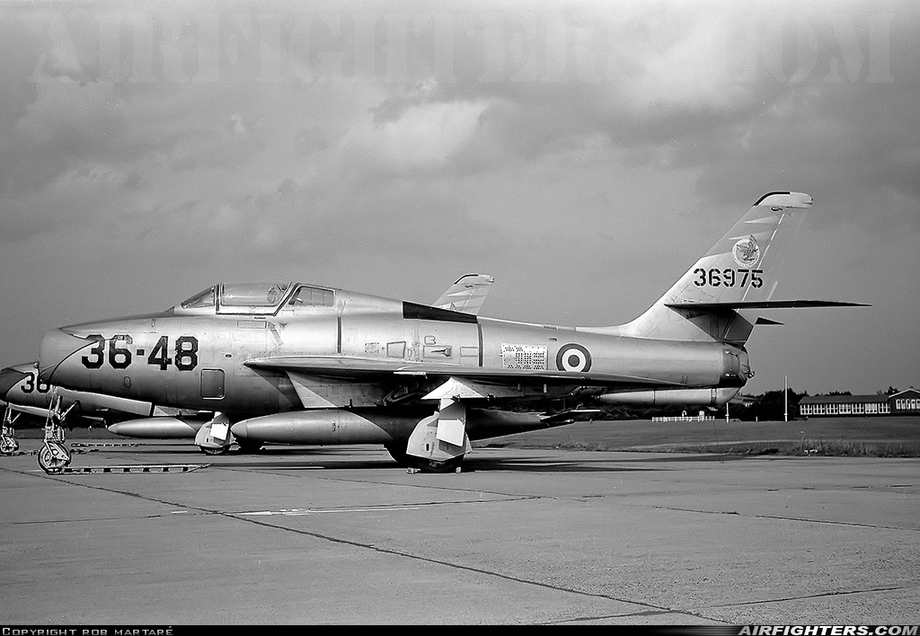 Italy - Air Force Republic F-84F Thunderstreak 36975 at Eindhoven (- Welschap) (EIN / EHEH), Netherlands