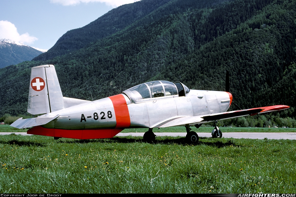 Switzerland - Air Force Pilatus P-3-05 A-828 at Raron (LSTA), Switzerland