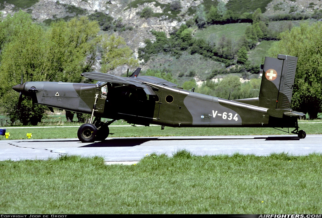 Switzerland - Air Force Pilatus PC-6/B Turbo Porter V-634 at Turtman (LSMJ), Switzerland