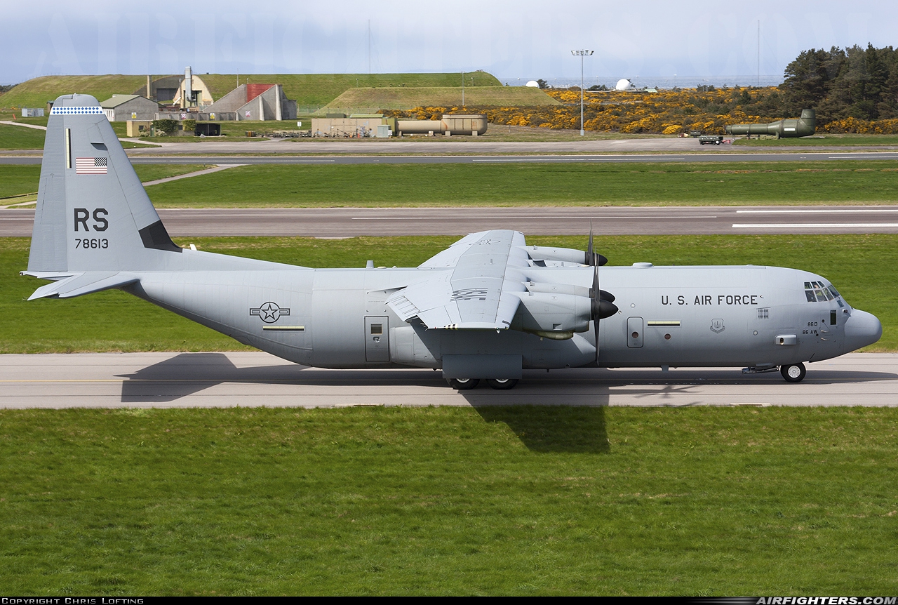 USA - Air Force Lockheed Martin C-130J-30 Hercules (L-382) 07-8613 at Kinloss (FSS / EGQK), UK