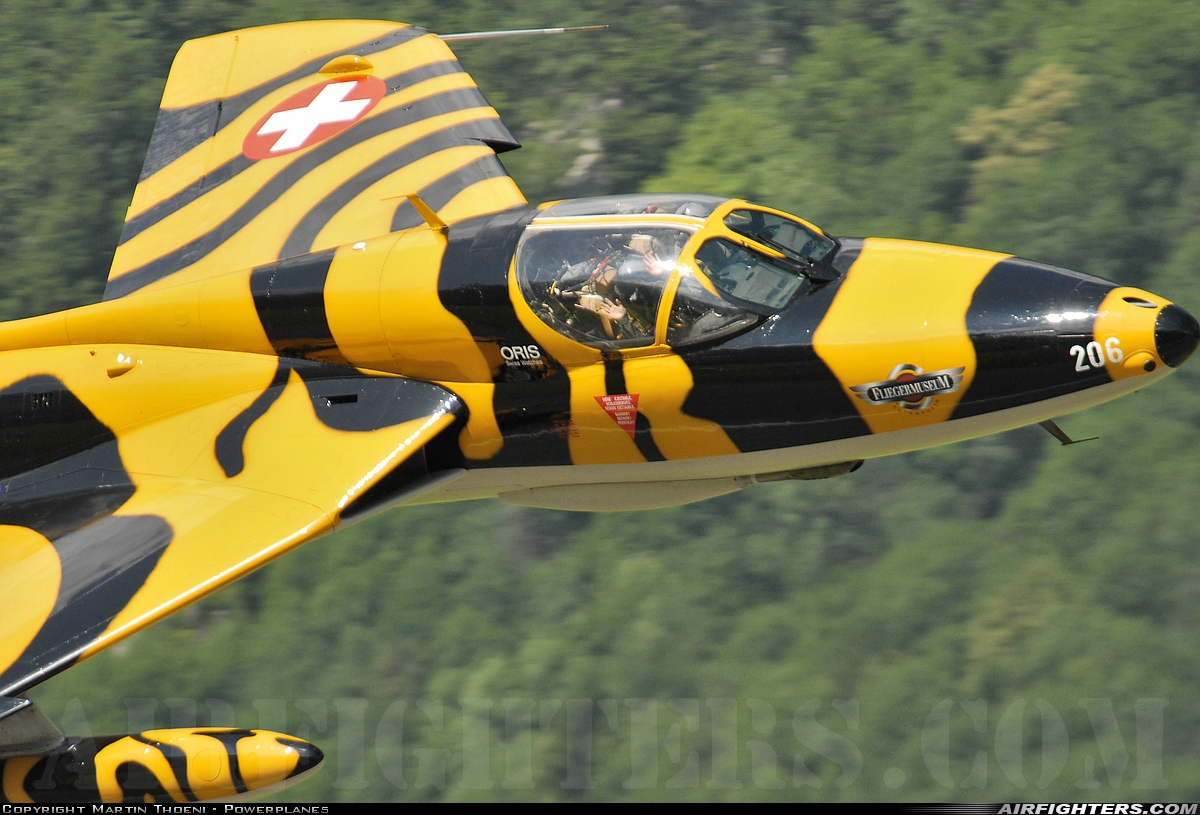 Private Hawker Hunter T68 HB-RVV at Mollis (LSMF), Switzerland