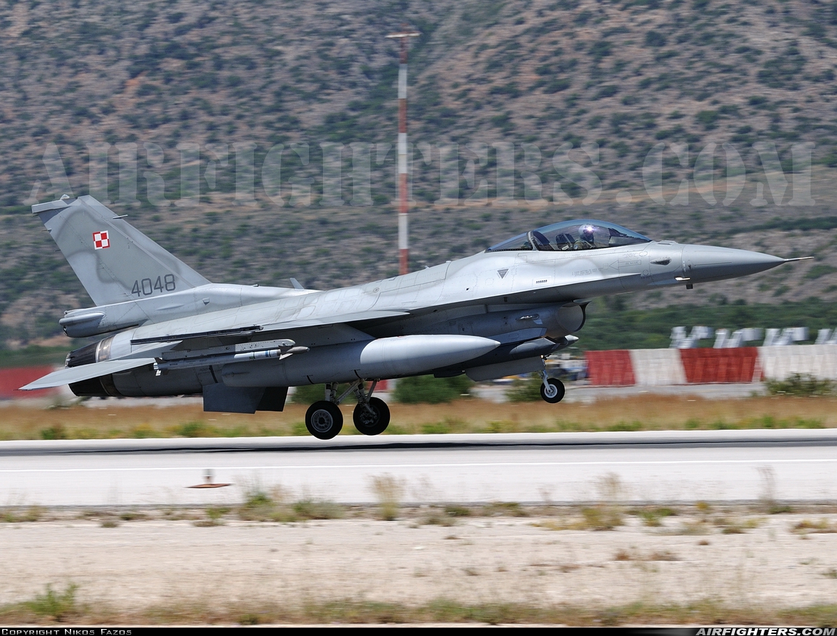 Poland - Air Force General Dynamics F-16C Fighting Falcon 4048 at Chania - Souda (CHQ / LGSA), Greece