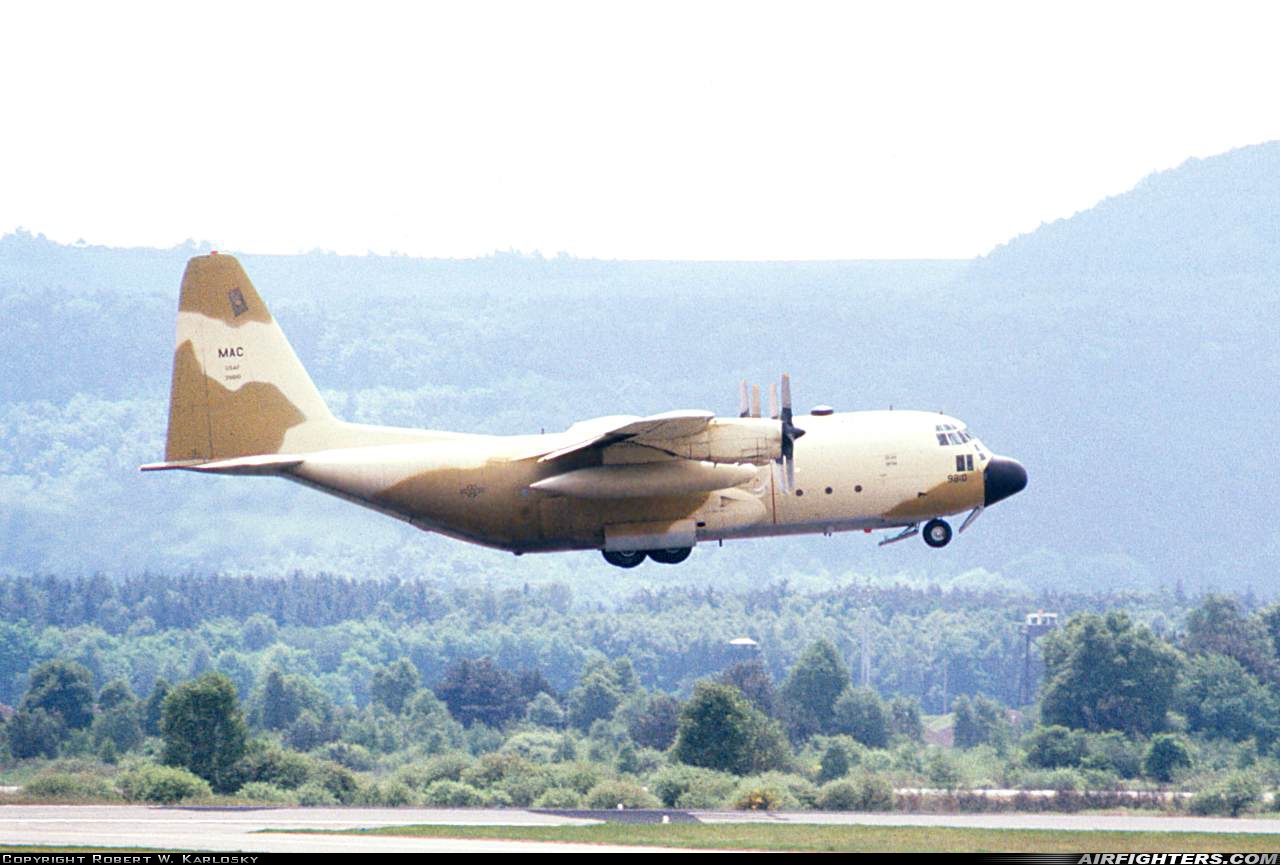 USA - Air Force Lockheed C-130E Hercules (L-382) 63-9810 at Ramstein (- Landstuhl) (RMS / ETAR), Germany