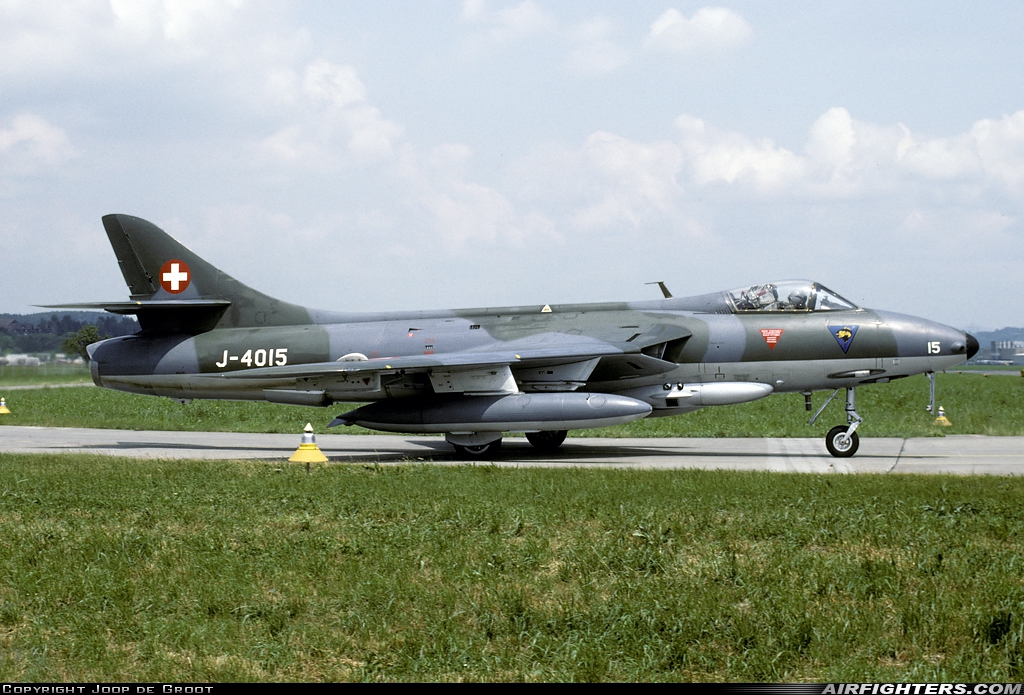 Switzerland - Air Force Hawker Hunter F58 J-4015 at Emmen (EML / LSME), Switzerland